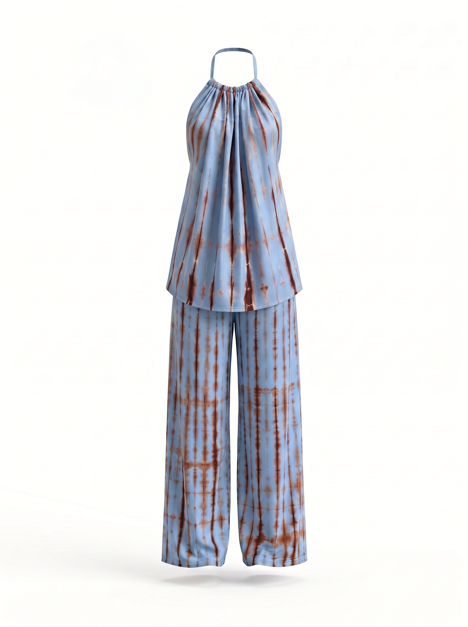 Powder Rust loungewear set in Powder Blue & Rust